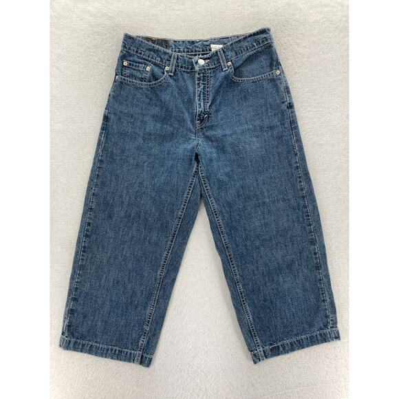 Vintage Levi's 577 Jeans‎ Women's 8 Medium Wash Blue Denim Cropped Capri Pants - Picture 1 of 11